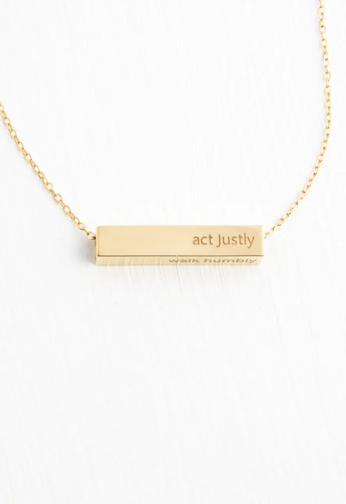 Walk Humbly Bar Necklace sold by Starfish Project