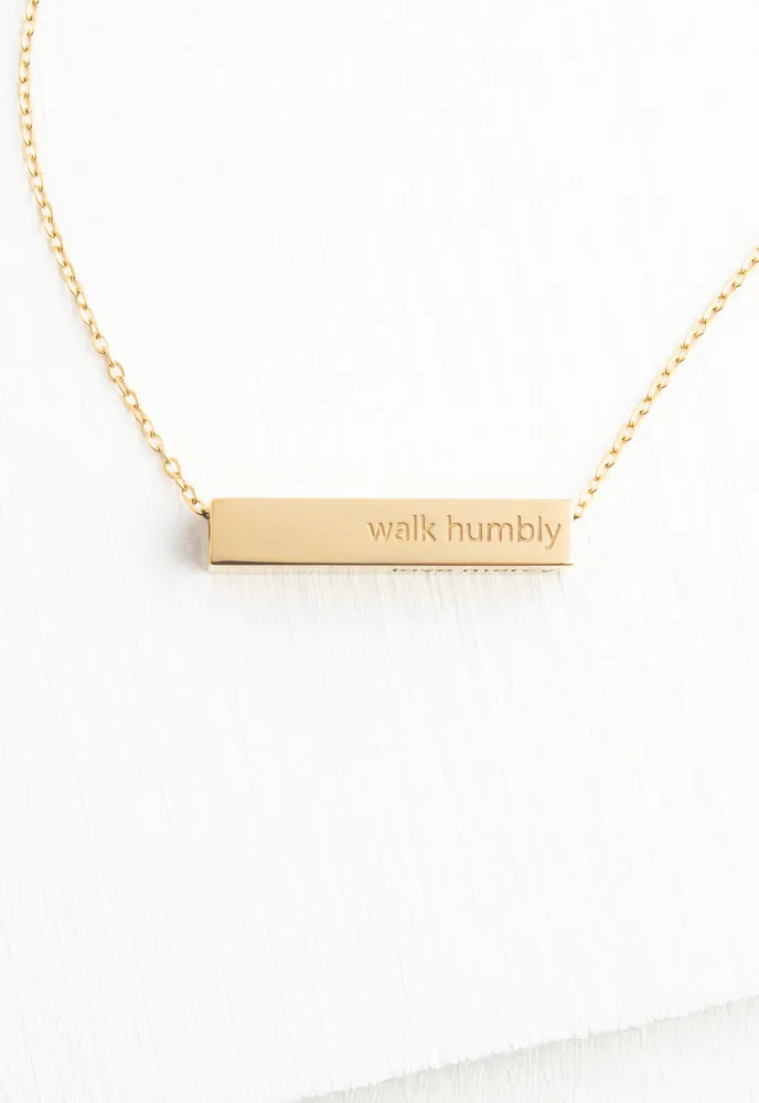 Walk Humbly Bar Necklace sold by Starfish Project product image thumbnail 5
