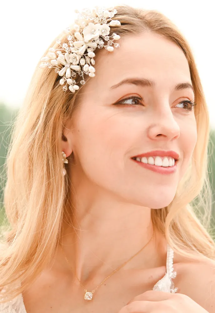 Pearl Blossom Dainty Flower and Crystal Comb sold by Starfish Project product image thumbnail 2