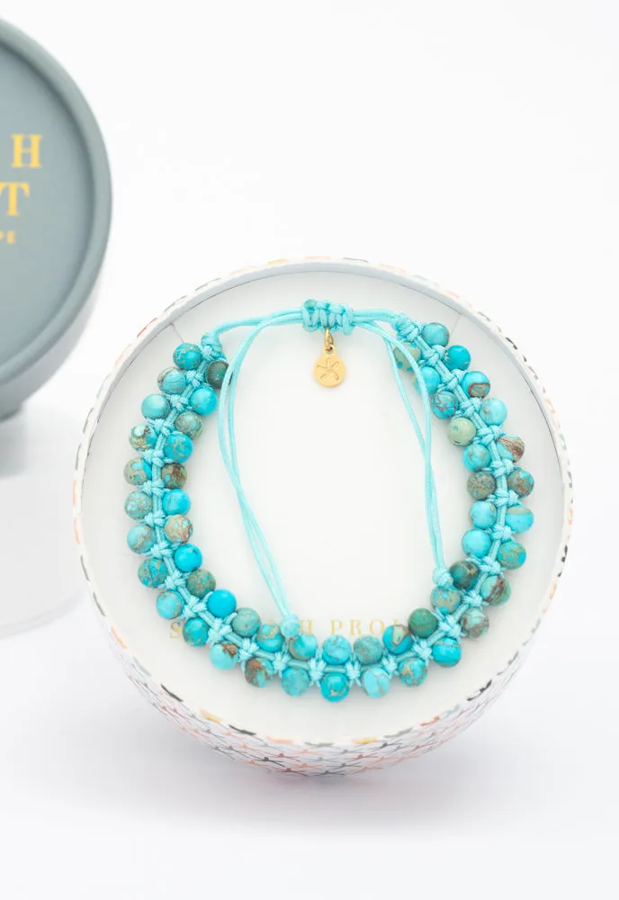 Wear Blue Handwoven Beaded Bracelet in Turquoise sold by Starfish Project product image thumbnail 2