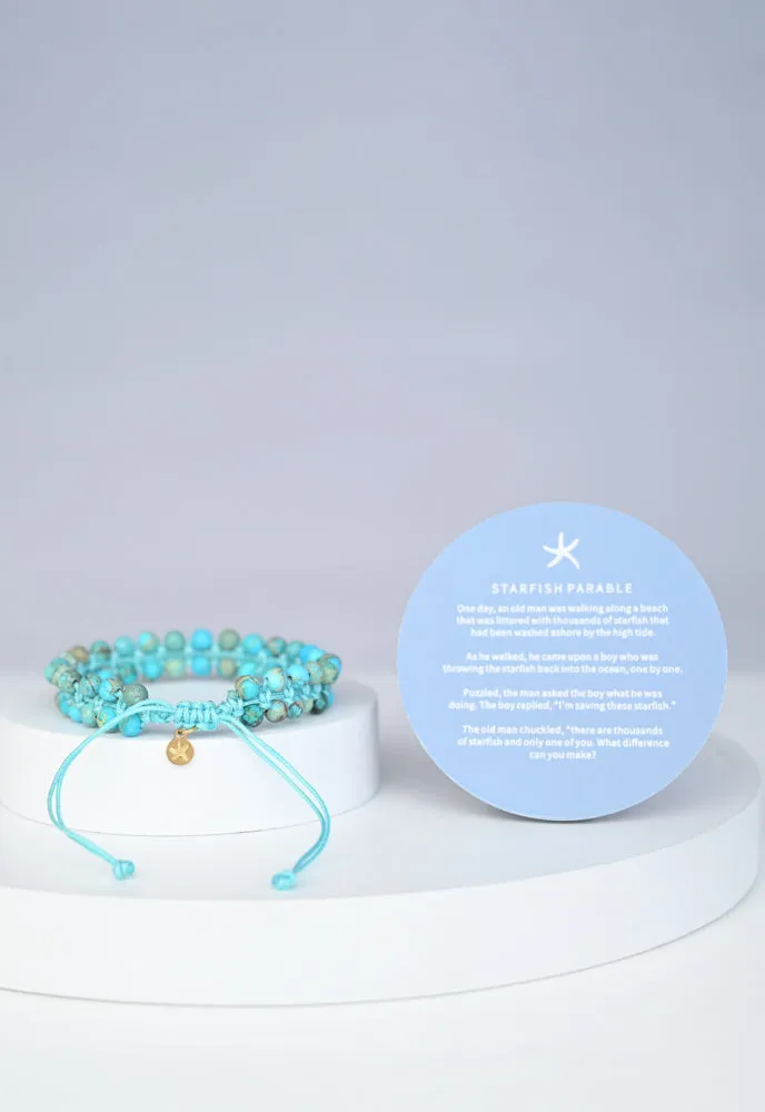 Wear Blue Handwoven Beaded Bracelet in Turquoise sold by Starfish Project product image thumbnail 5