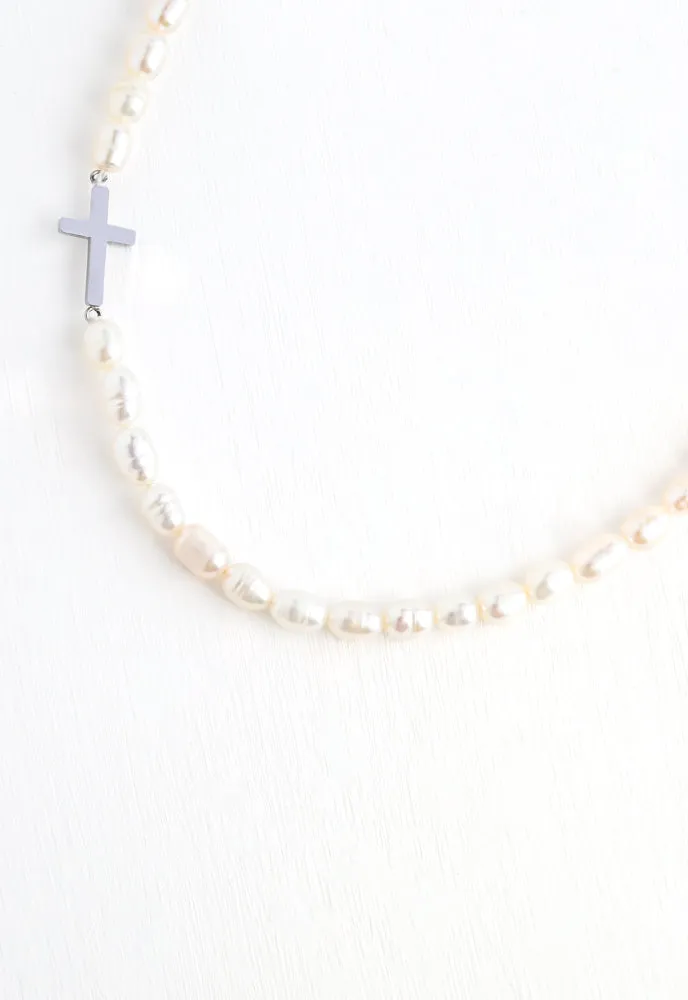 Faithful Pearl Necklace in Silver sold by Starfish Project product image thumbnail 2