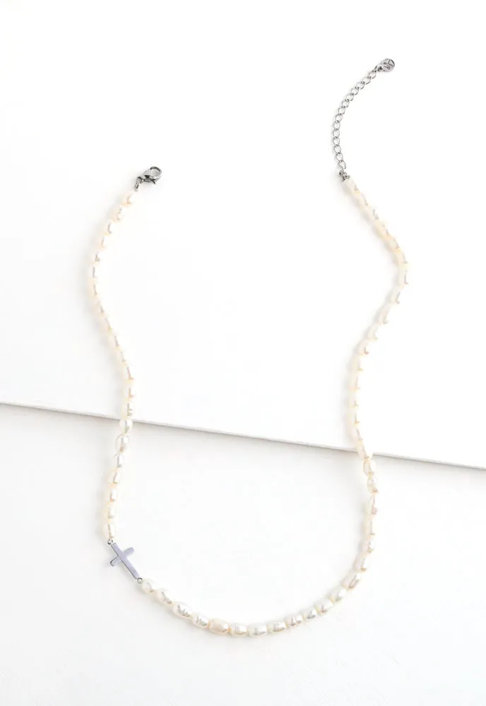 Faithful Pearl Necklace in Silver sold by Starfish Project product image thumbnail 5