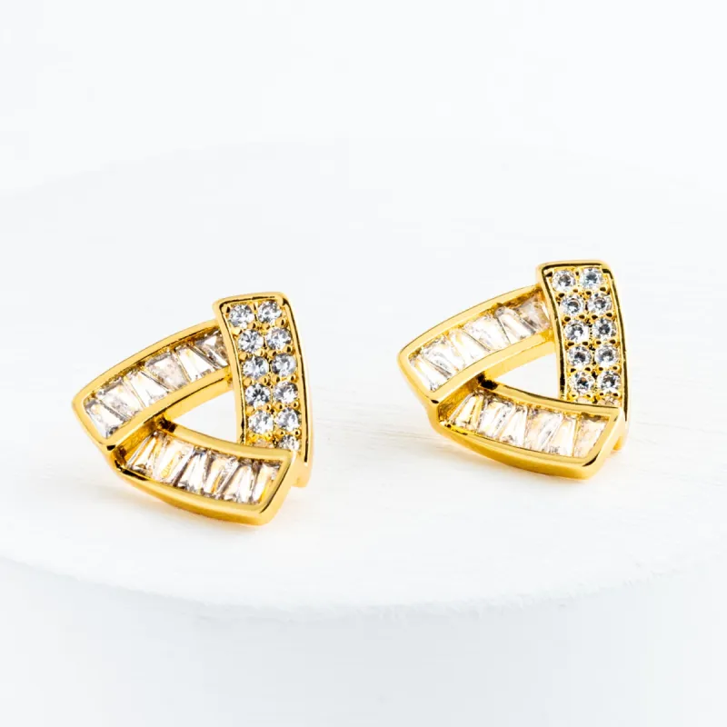 Prism Gold and Zircon Studs sold by Starfish Project