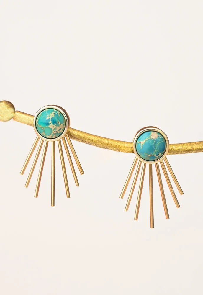 Caroline Emperor Stone Stud & Fringe Earrings sold by Starfish Project product image thumbnail 5