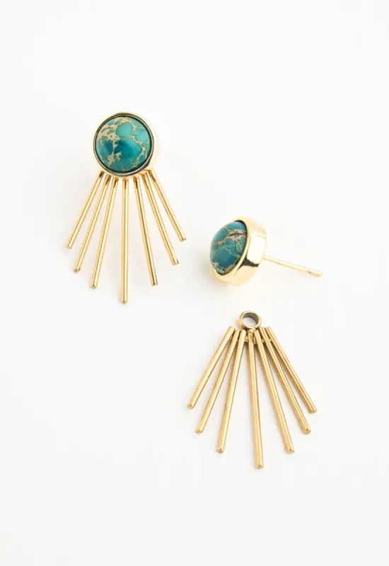 Caroline Emperor Stone Stud & Fringe Earrings sold by Starfish Project