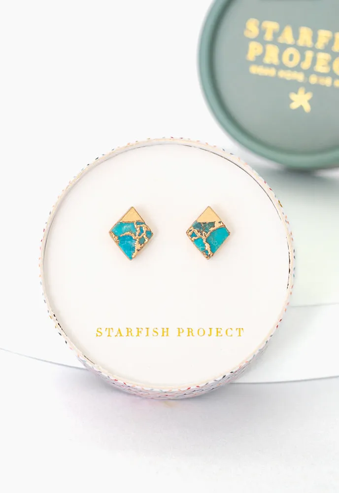 Desert Bloom Diamond Turquoise Studs sold by Starfish Project product image thumbnail 3