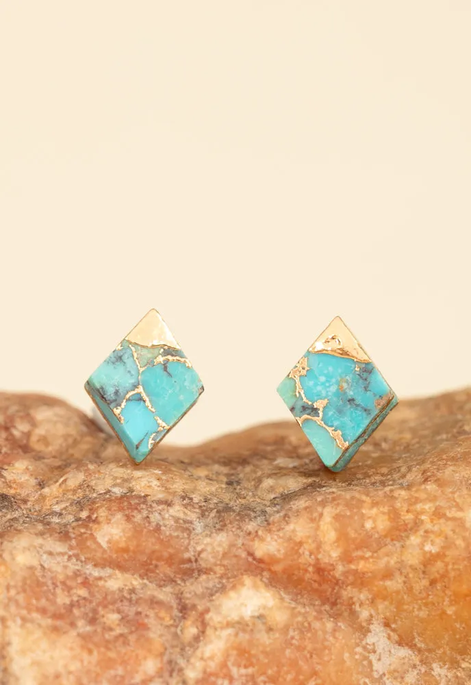 Desert Bloom Diamond Turquoise Studs sold by Starfish Project product image thumbnail 5