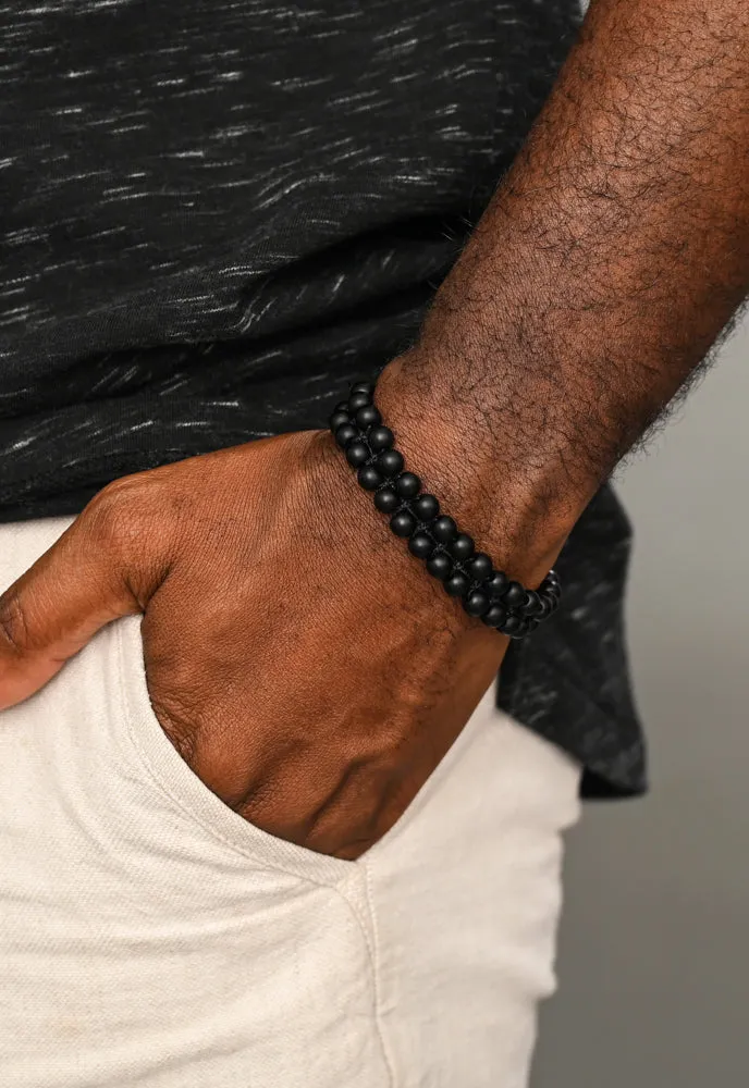 Helix Matte Black Agate Rope Beaded Bracelet sold by Starfish Project product image thumbnail 3