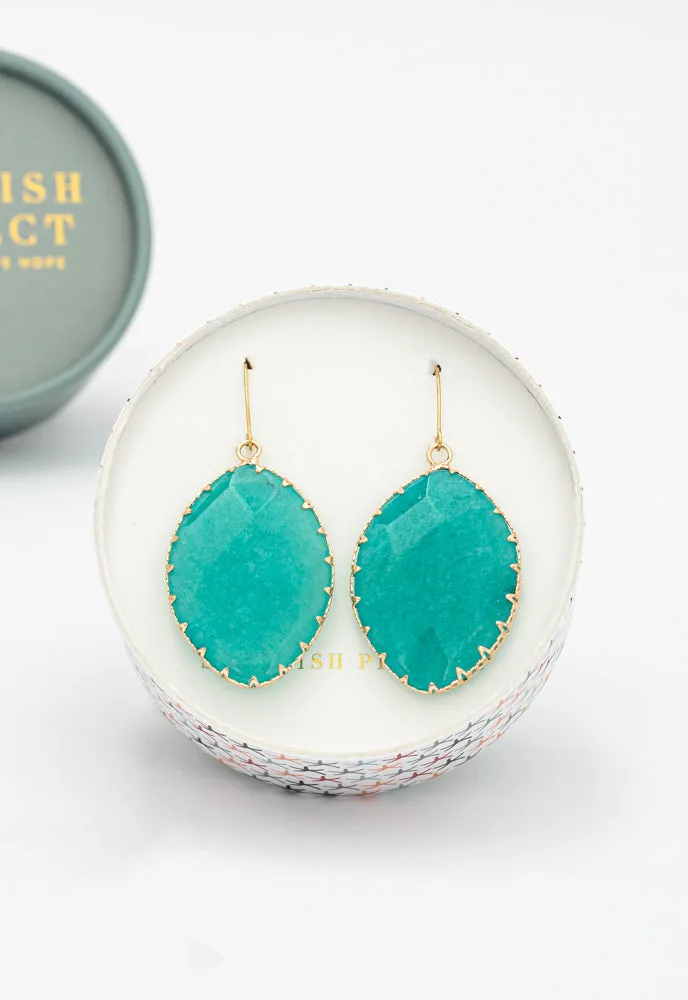 Radiant Light Crystal Earrings in Aqua sold by Starfish Project product image thumbnail 4