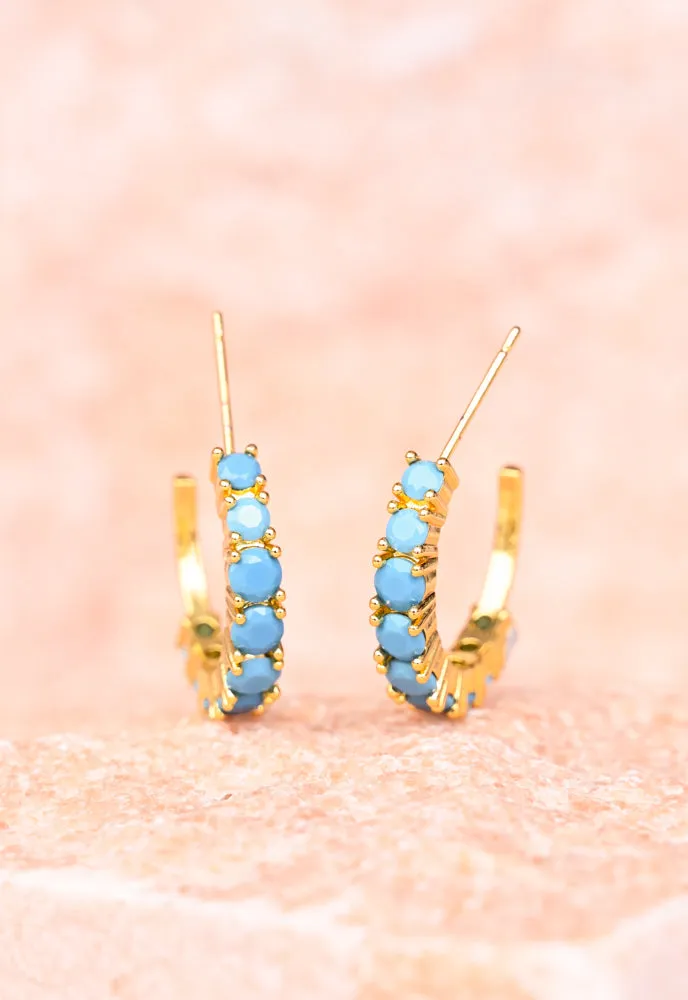 Shine Hoops in Aquamarine Zircon sold by Starfish Project product image thumbnail 5