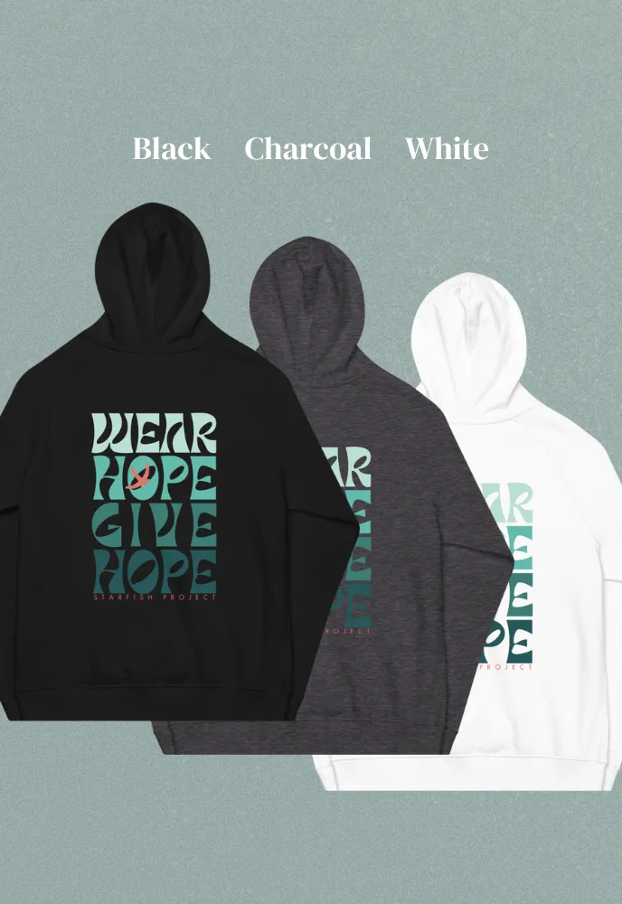 Wear Hope Unisex Eco Raglan Hoodie sold by Starfish Project product image thumbnail 2