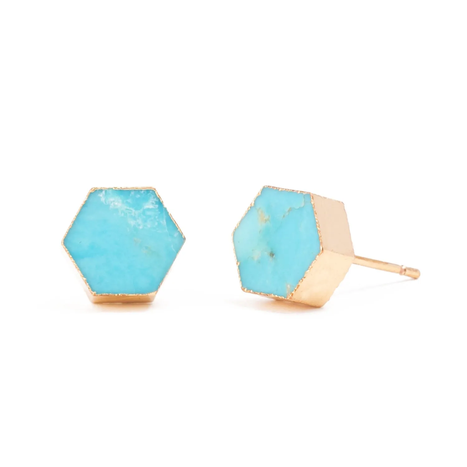 Natalie Turquoise Hexagon Stud Earrings sold by Starfish Project