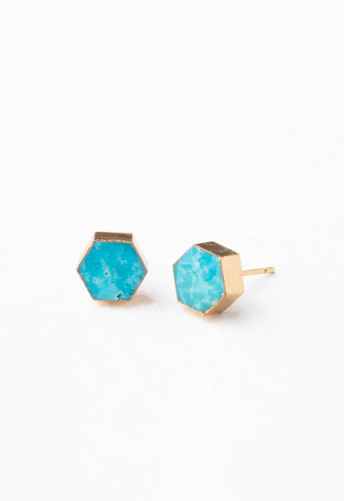 Natalie Turquoise Hexagon Stud Earrings sold by Starfish Project product image thumbnail 2