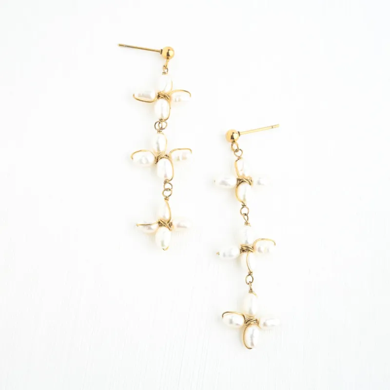 Pearl Bloom Drop Earrings sold by Starfish Project