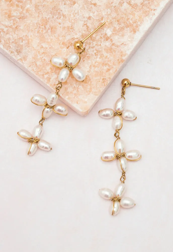 Pearl Bloom Drop Earrings sold by Starfish Project product image thumbnail 5