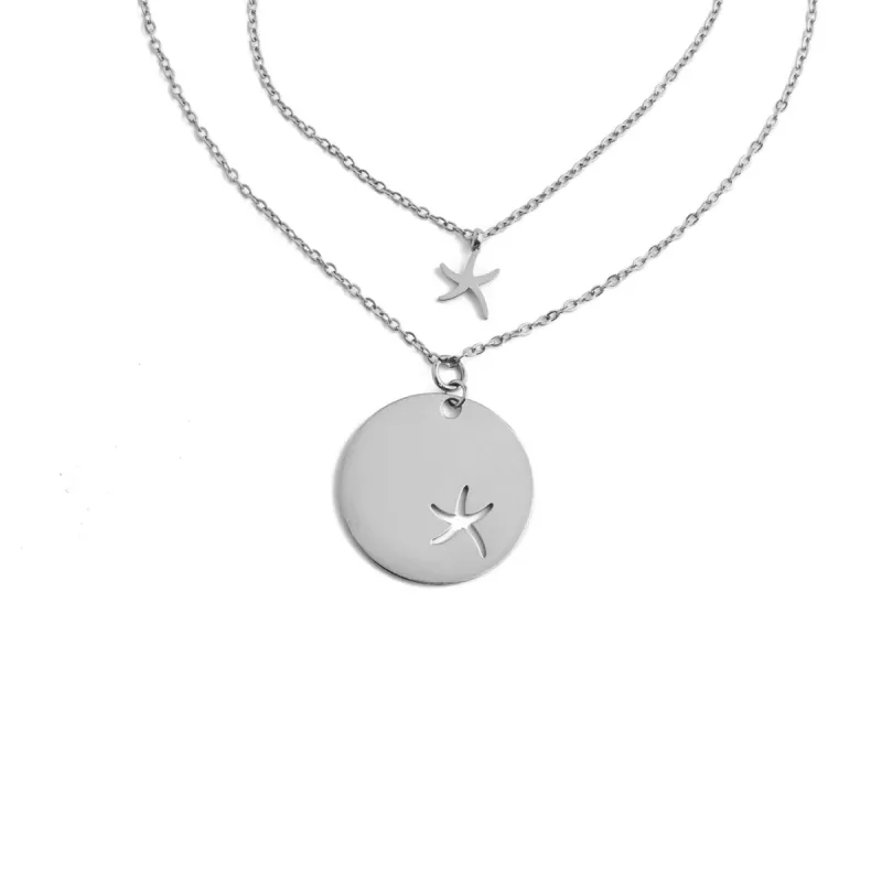 Community Silver Starfish Pendant Necklace Set sold by Starfish Project