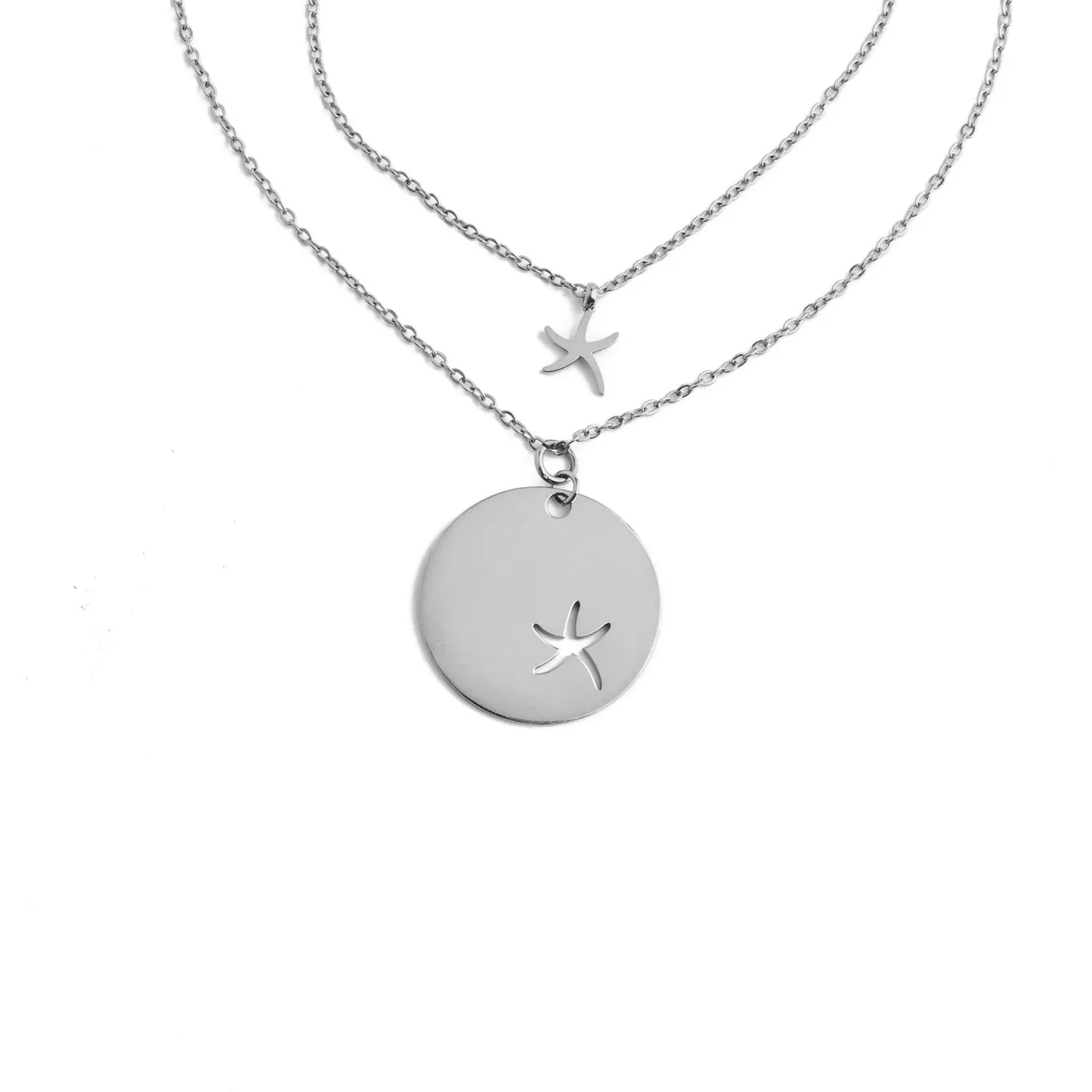 Community Silver Starfish Pendant Necklace Set sold by Starfish Project