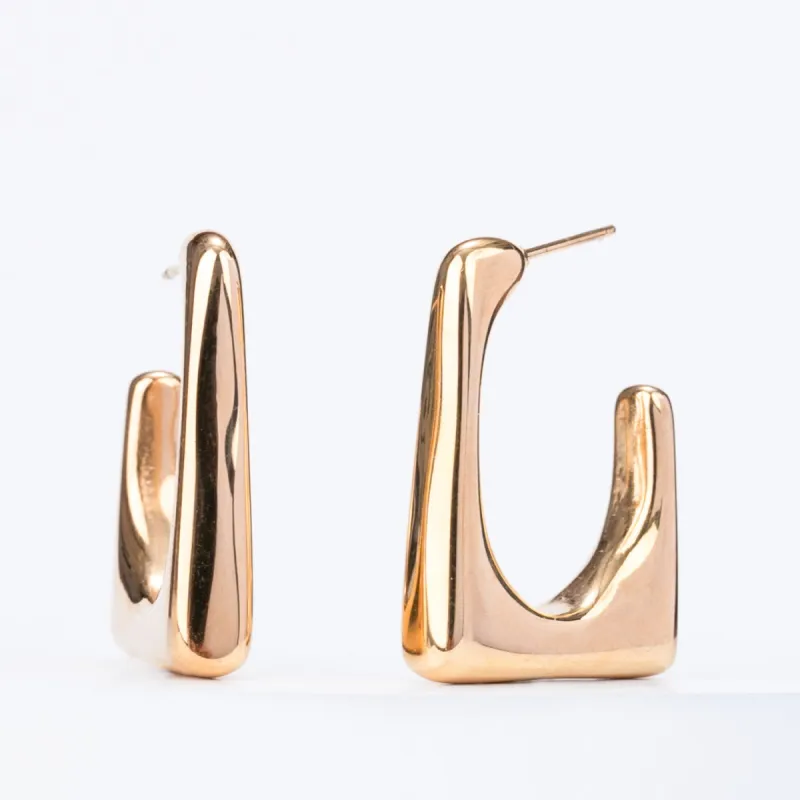 Geometric Hoops in Gold sold by Starfish Project