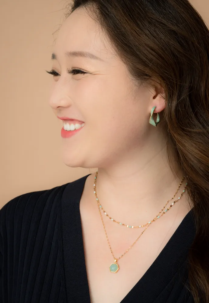 With a Twist Hoops in Mint sold by Starfish Project product image thumbnail 3