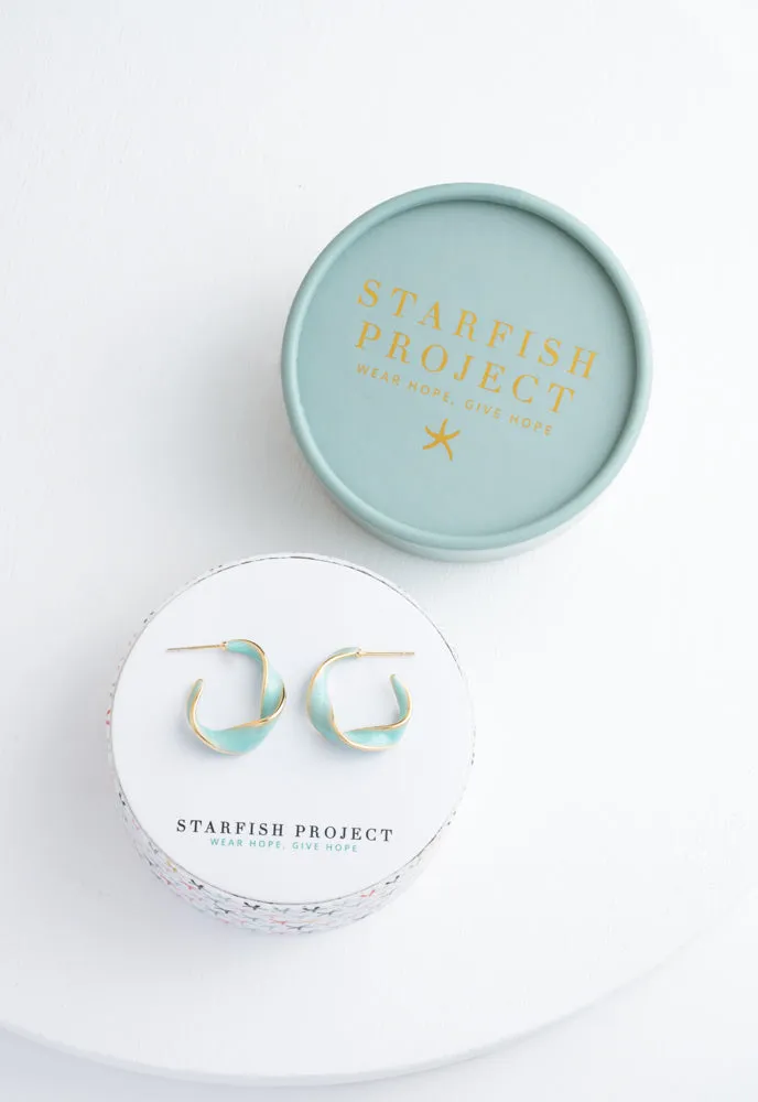 With a Twist Hoops in Mint sold by Starfish Project product image thumbnail 4