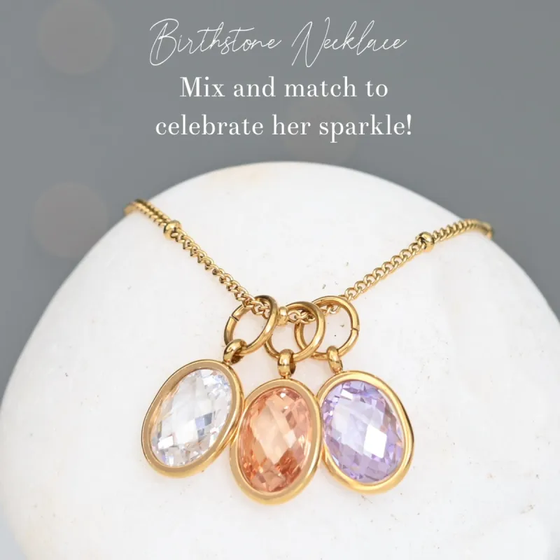 Birthstone Necklace - Three Charms sold by Starfish Project