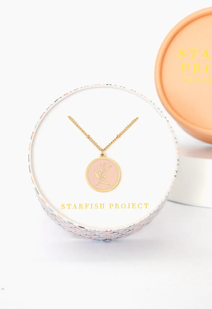 Resilience Leaf Necklace in Pink sold by Starfish Project product image thumbnail 3