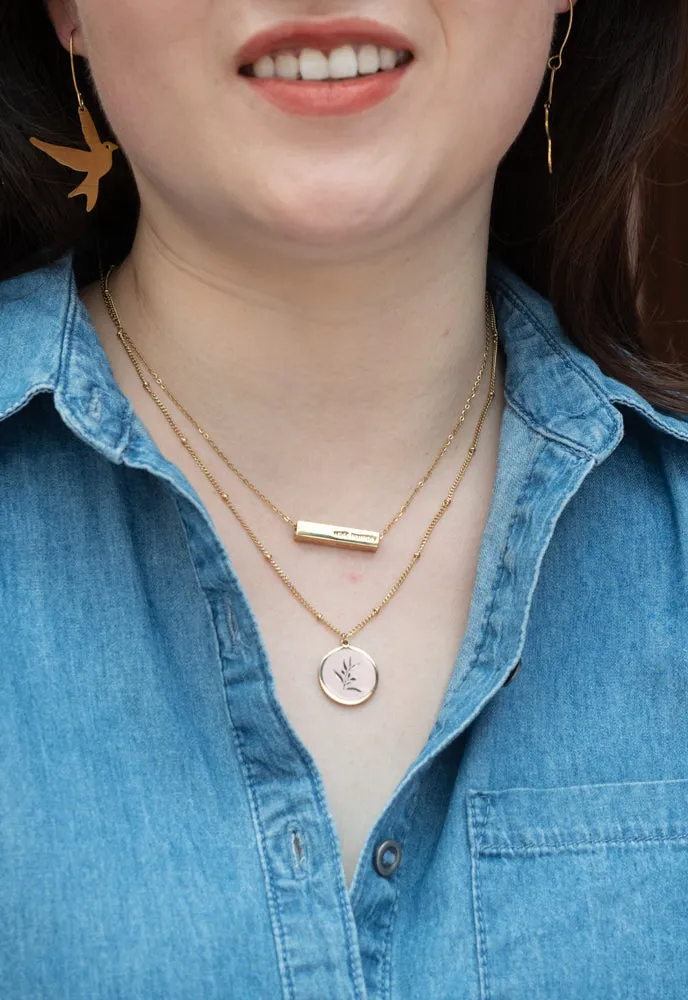 Resilience Leaf Necklace in Pink sold by Starfish Project product image thumbnail 2