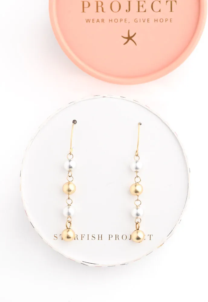 Fusion Two-Toned Beaded Drop Earrings sold by Starfish Project product image thumbnail 3