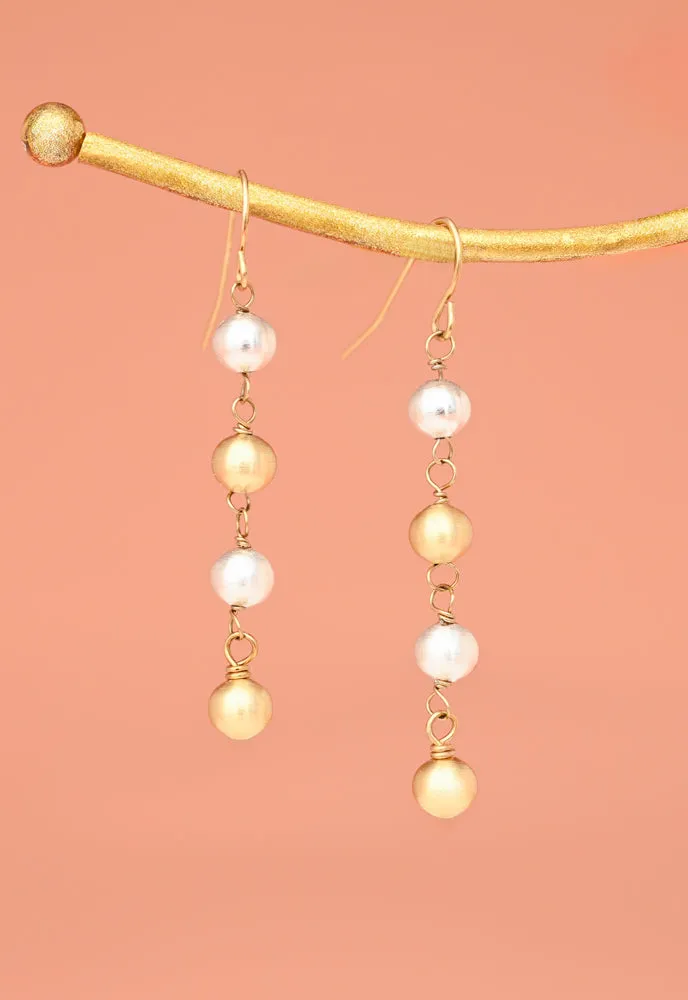 Fusion Two-Toned Beaded Drop Earrings sold by Starfish Project product image thumbnail 5