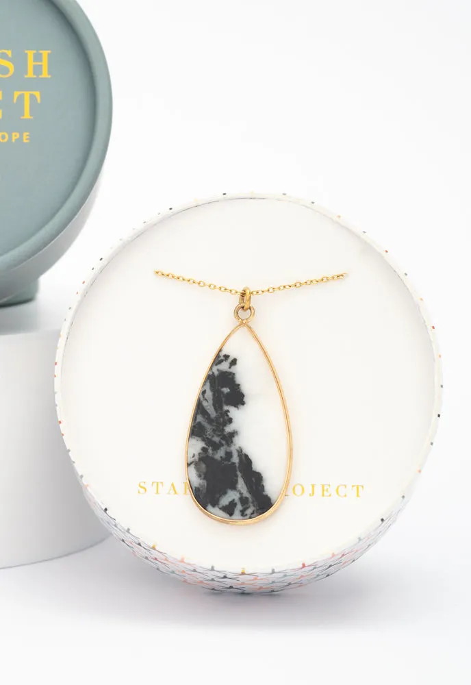 Everlasting Teardrop Necklace in Zebra Jasper Stone sold by Starfish Project product image thumbnail 3