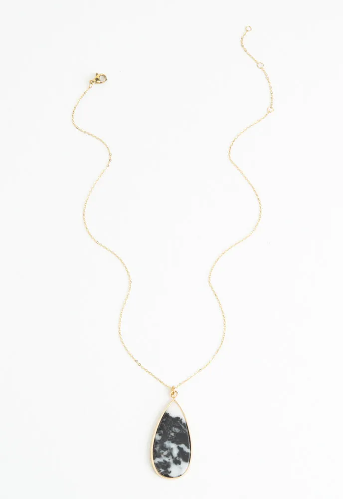 Everlasting Teardrop Necklace in Zebra Jasper Stone sold by Starfish Project product image thumbnail 4