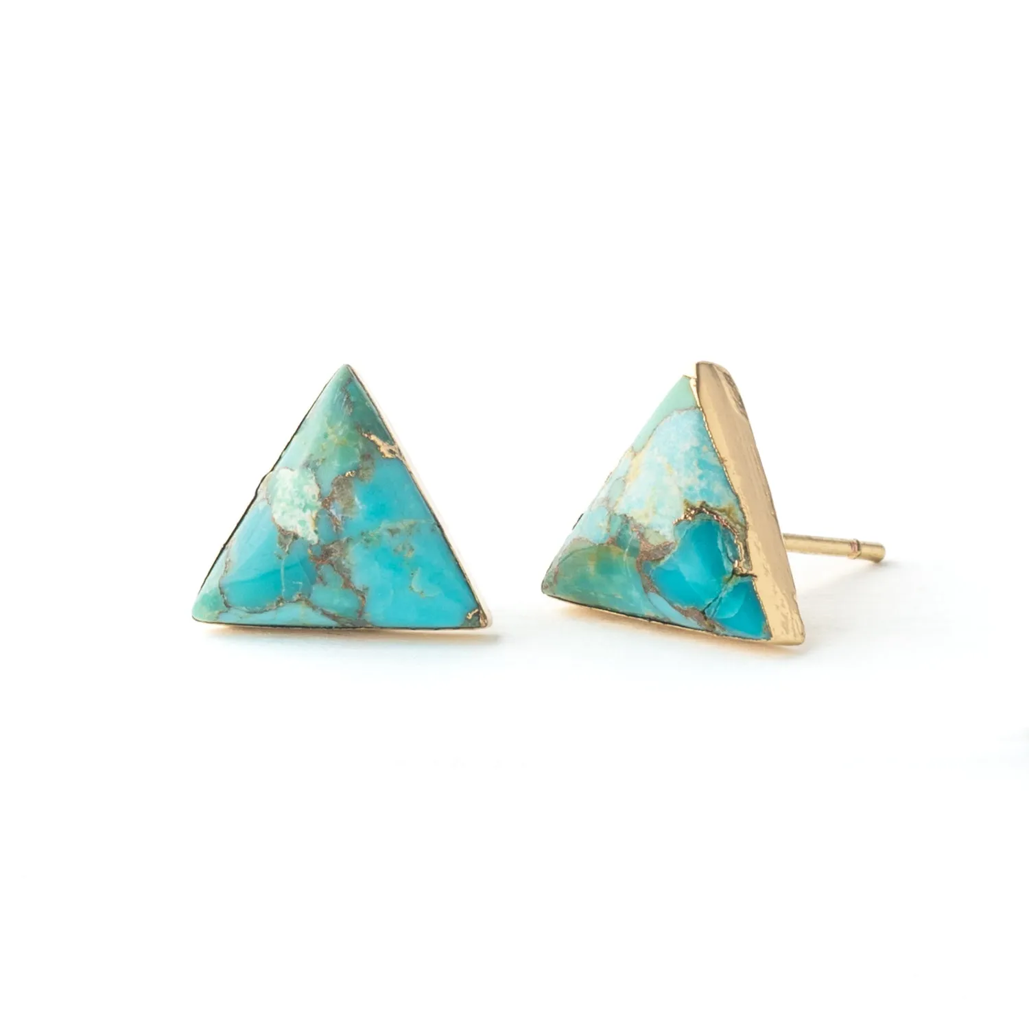 Ellie Triangle Turquoise Studs sold by Starfish Project