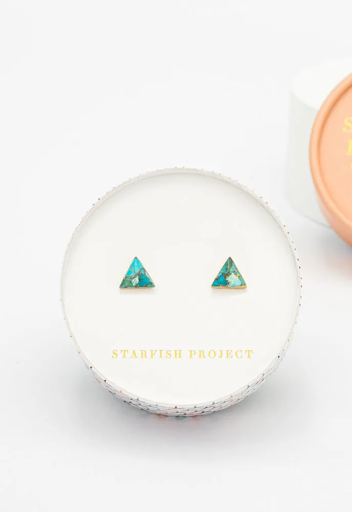 Ellie Triangle Turquoise Studs sold by Starfish Project product image thumbnail 4