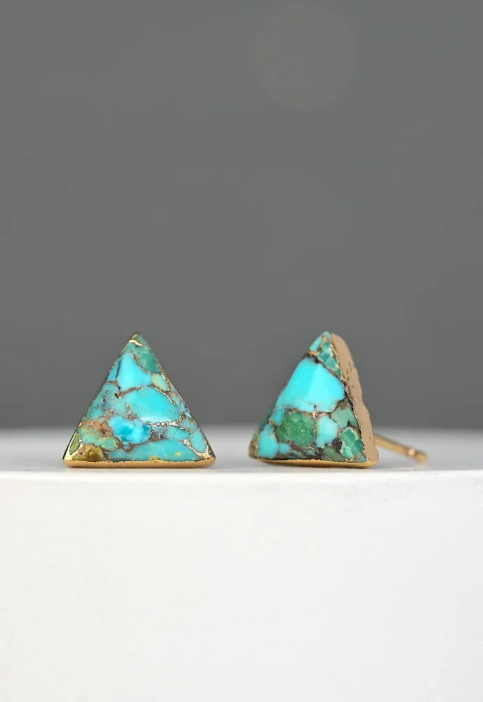 Ellie Triangle Turquoise Studs sold by Starfish Project product image thumbnail 5