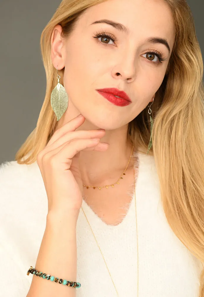 One-of-a-Kind Leaf Earrings in Moss Green sold by Starfish Project product image thumbnail 2