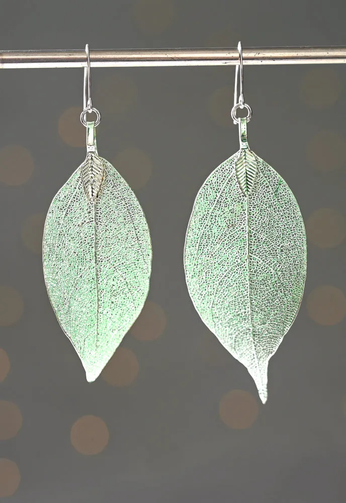 One-of-a-Kind Leaf Earrings in Moss Green sold by Starfish Project product image thumbnail 5