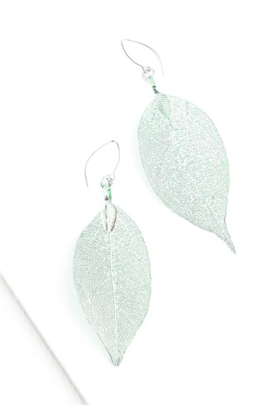 One-of-a-Kind Leaf Earrings in Moss Green sold by Starfish Project