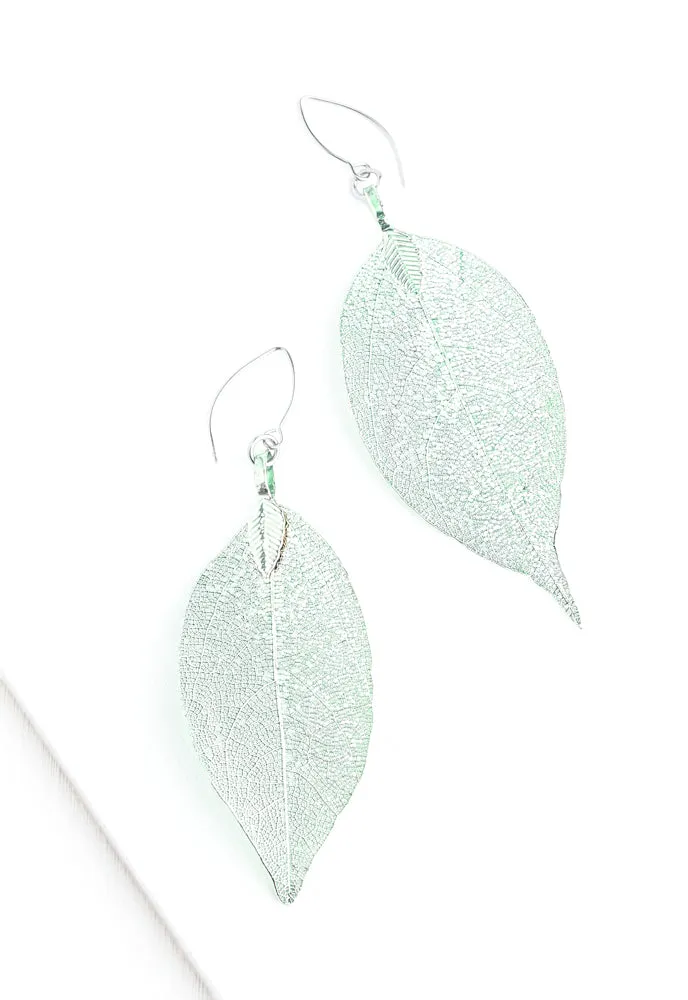 One-of-a-Kind Leaf Earrings in Moss Green sold by Starfish Project