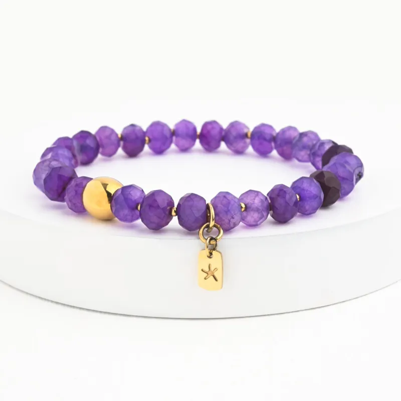 Lan Purple Agate Beaded Bracelet made by Starfish Project