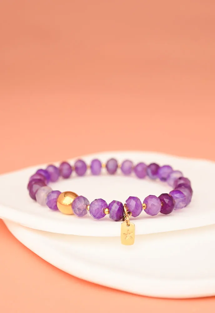 Lan Purple Agate Beaded Bracelet sold by Starfish Project product image thumbnail 5