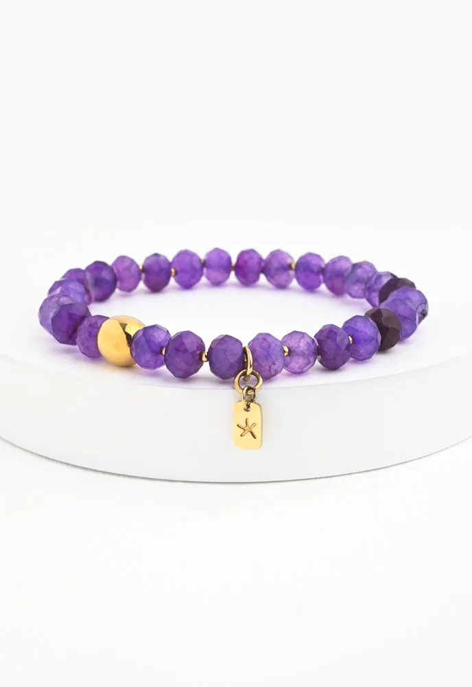 Lan Purple Agate Beaded Bracelet sold by Starfish Project product image thumbnail 2