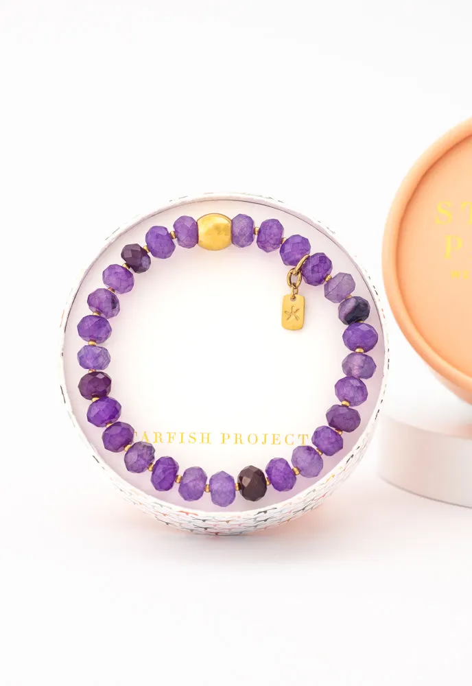 Lan Purple Agate Beaded Bracelet sold by Starfish Project product image thumbnail 4