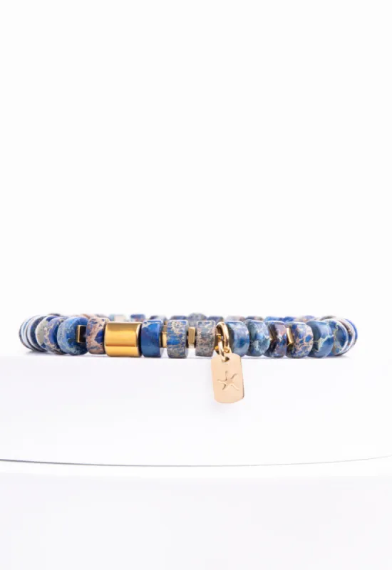 Emperor Blue Beaded Bracelet sold by Starfish Project