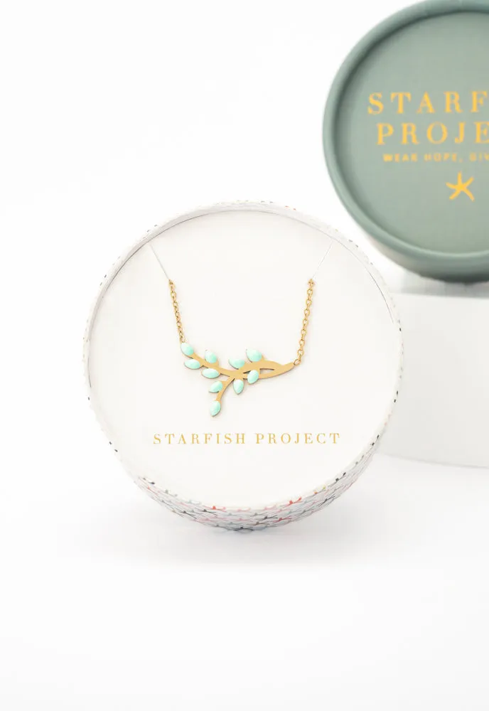 Shared Hope Leaf Necklace in Mint sold by Starfish Project product image thumbnail 3
