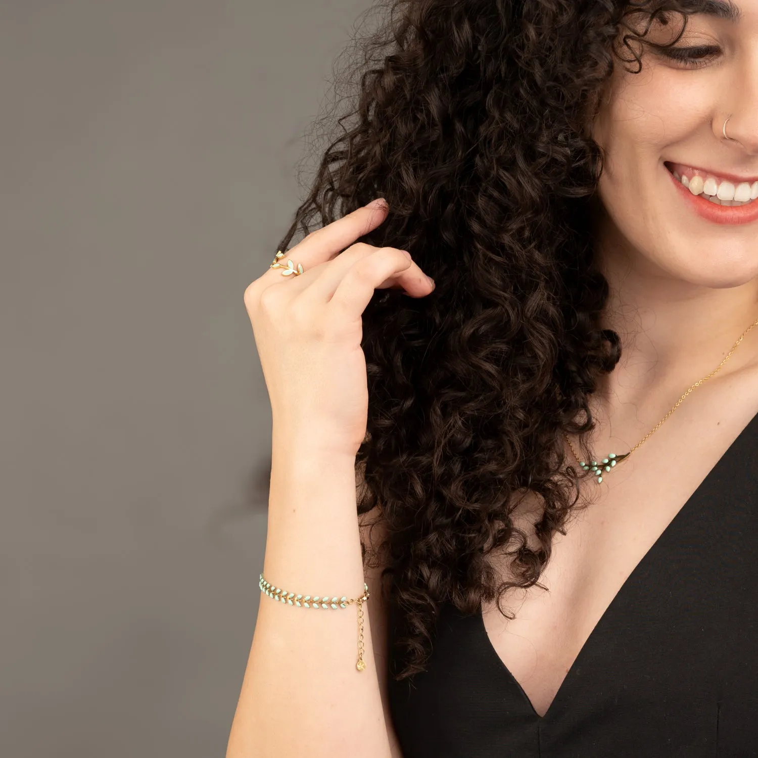 Shared Hope Leaf Necklace in Mint sold by Starfish Project product image thumbnail 2