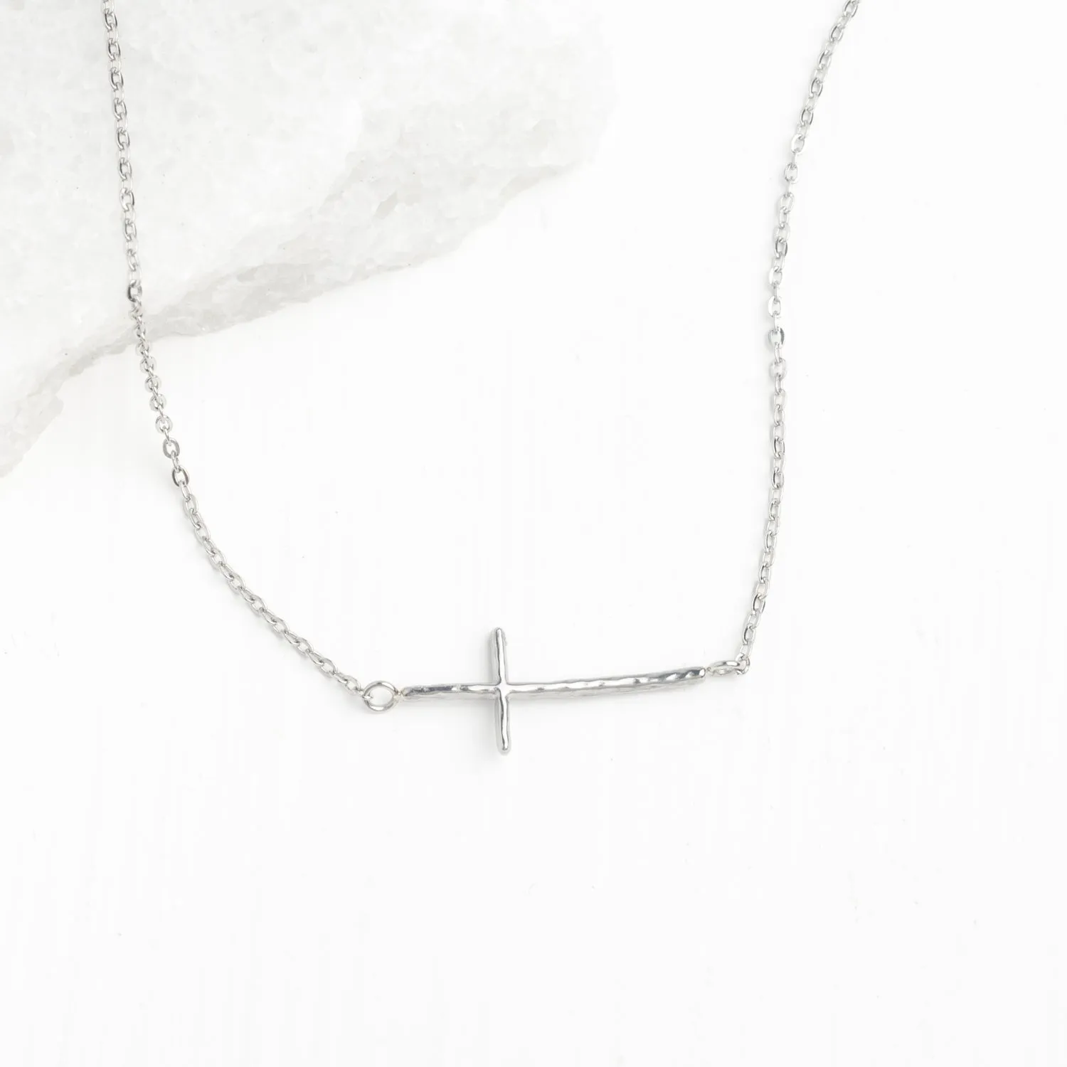 Radiant Cross Necklace in Silver sold by Starfish Project