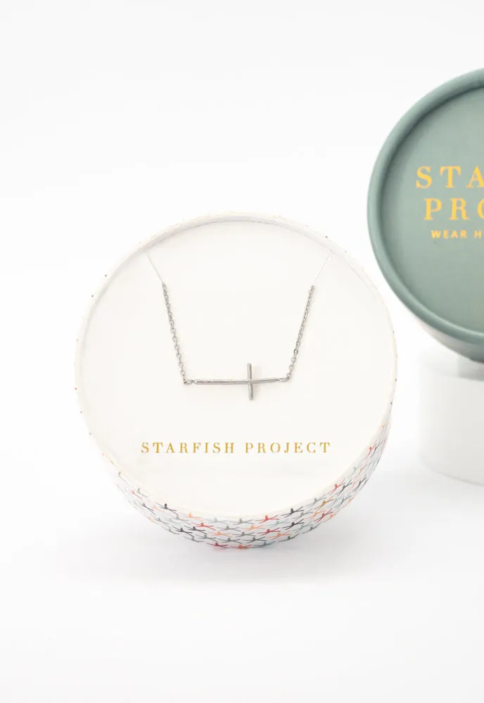 Radiant Cross Necklace in Silver sold by Starfish Project product image thumbnail 3