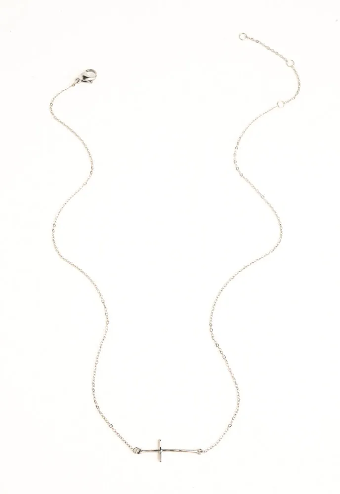 Radiant Cross Necklace in Silver sold by Starfish Project product image thumbnail 4