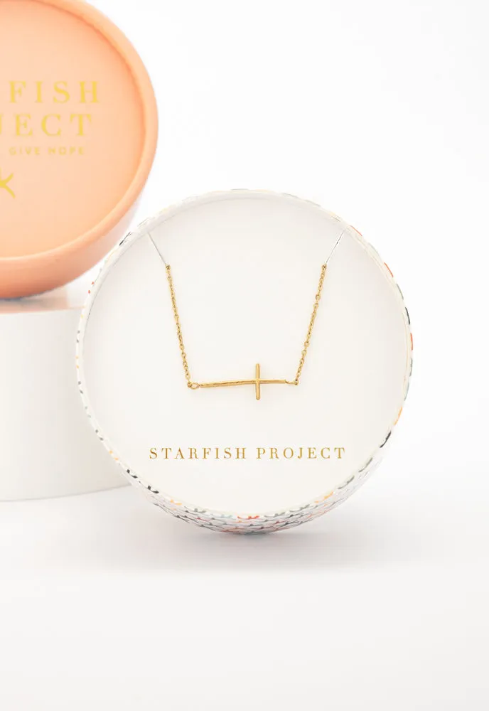 Radiant Cross Necklace in Gold sold by Starfish Project product image thumbnail 3